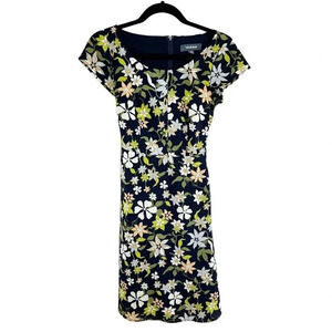 Modcloth Blue & Green Befits Your Brilliance Floral Dress Women's Size XS
